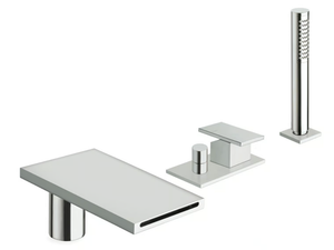 TABULA CRITA181 - Deck mounted single handle bathtub tap with hand shower _ CRISTINA Rubinetterie